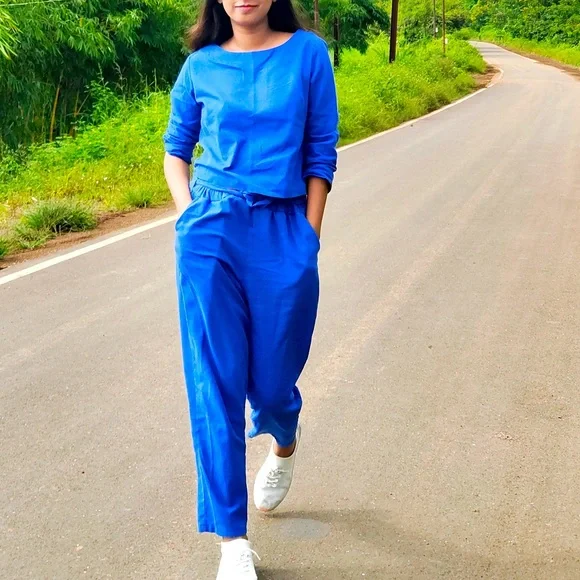 Coord set- Two piece Lace up pant set - Picture 7 of 8